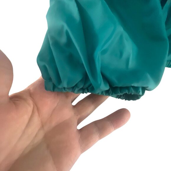 Puma Men's Vintage 80s Windbreaker Jacket Teal Black Nylon Full Zip M Outdoor - Picture 4 of 6